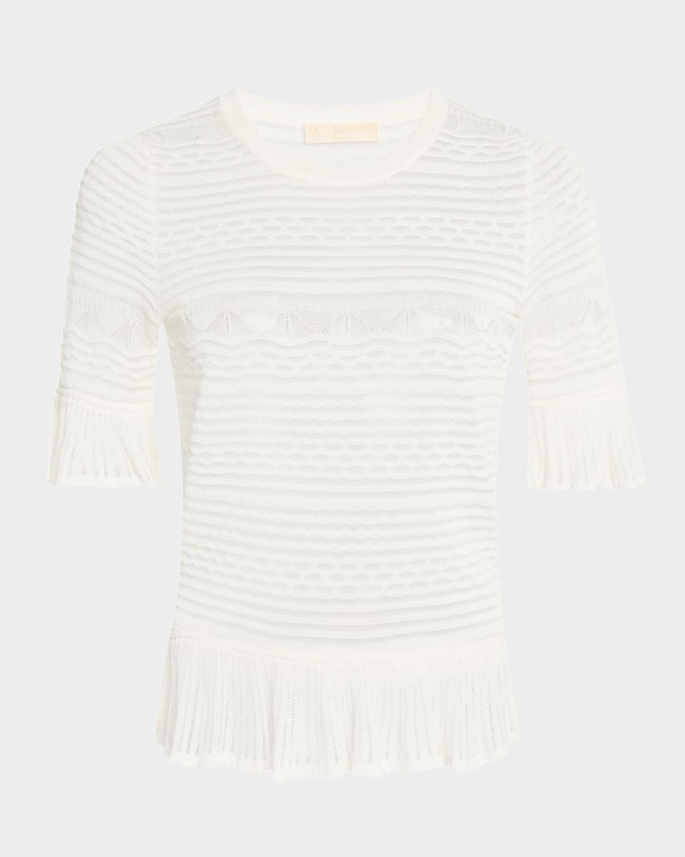 Flora Semi-Sheer Textural Knit Top
